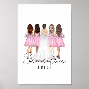 Persoonlijke bruid aangepaste naam wanddecoratie c poster