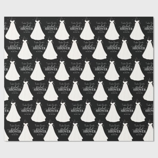 Persoonlijke bruid met lange jurk Bruids douche Cadeaupapier (Vlak)