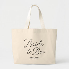 Persoonlijke Bruid Wordt Trouwdatum Boodschappenta Grote Tote Bag