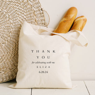 Persoonlijke Bruidsbruiloft Dankjewel Zwart Letter Tote Bag