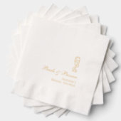Persoonlijke Bruidsdouche Parels & Prosecco Goud Folie Servetten (Insitu (Gestapeld))