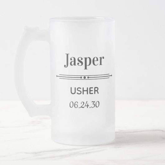 Persoonlijke Bruidsjonker Geschenken Matglas Bierpul (Links)