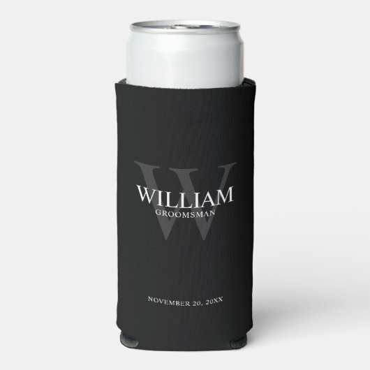 Persoonlijke bruidsjonker monogram & naam (Seltzer Voorkant)