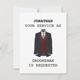 Persoonlijke bruidsjonkers voorstelkaart, Wil je m Notitiekaartje