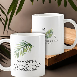 Persoonlijke Bruidsmeisje Palmblad Bruiloftsgesche Koffiemok