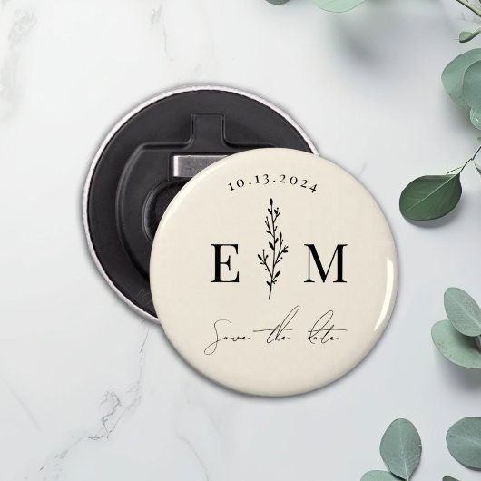 Persoonlijke bruidsparen Shower Huwelijk save the  Button Flesopener