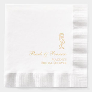 Persoonlijke Bruidsuitnodiging Parels & Prosecco G Folie Servetten