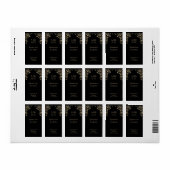 Persoonlijke bruiloft - Black Gold Hand Sanitizer Etiket (Full Sheet)
