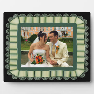 Persoonlijke bruiloft Foto Green Lace Ribbon Lijst Fotoplaat
