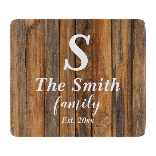Persoonlijke bruiloft Gift Monogram Achternaam Snijplank (Voorkant)