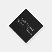 Persoonlijke bruiloft Napkin Black White Text Servet (Hoek)