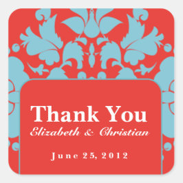 Persoonlijke bruiloft of evenaar vierkante sticker