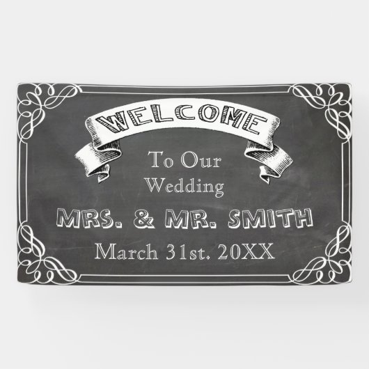 Persoonlijke bruiloft, reünie, feestbanner spandoek (Horizontaal)