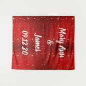 Persoonlijke bruiloft Rood goudlampjes Wandkleed (Voorkant (horizontaal))