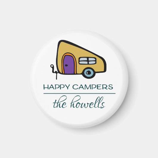 Persoonlijke bruiloft voor magneet - Happy Campers (Voorkant)