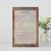 Persoonlijke bruine geelsteen briefpapier (Staand voorkant)