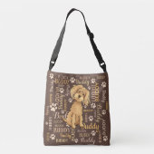 Persoonlijke bruine hond crossbody tas (Achterkant)