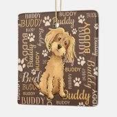Persoonlijke bruine hond keramisch ornament (Links)