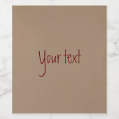 Persoonlijke bruine papieren tas achtergrond klass wijn etiket (Enkel label)