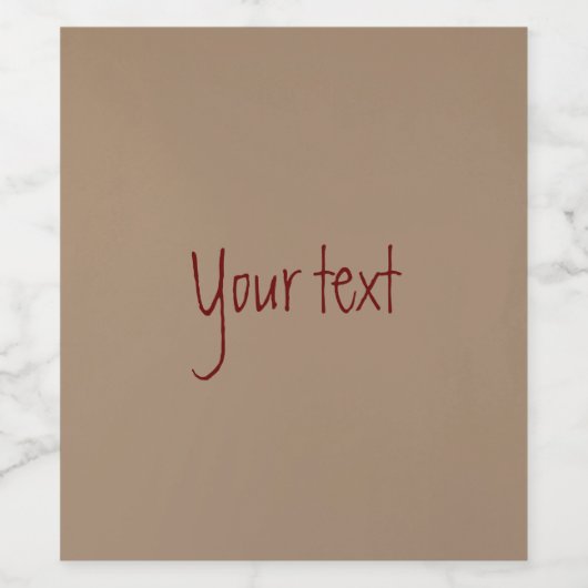 Persoonlijke bruine papieren tas achtergrond klass wijn etiket (Enkel label)