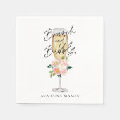 Persoonlijke 'Brunch en Bruisend' Bruidsuitnodigin Servet (Voorkant)