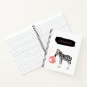 Persoonlijke Bubble Gum Zebra Blaast Bubbel Notitieboek (Binnen)