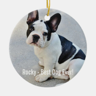 Persoonlijke Bulldog Foto en Bulldog Naam Keramisch Ornament