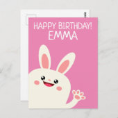Persoonlijke Bunny Birthday Briefkaart (Voorkant / Achterkant)