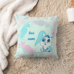 Persoonlijke Bunny Knuffel Blauwe Kawaii Kussen