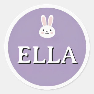 Persoonlijke Bunny Naam Sticker – Cute Design