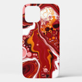 Persoonlijke Burgundy White Digital Fluid Art Case-Mate iPhone Case (Achterkant)