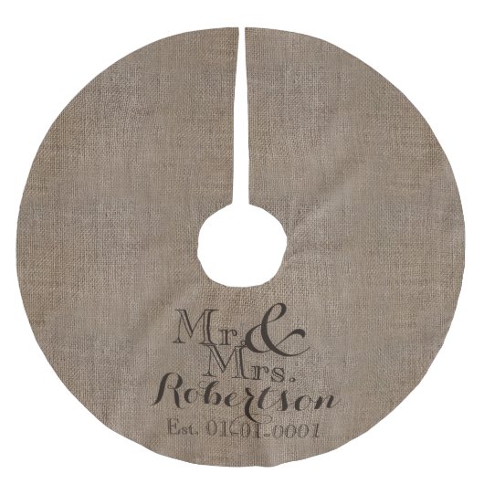 Persoonlijke burlap-look Rustic Wedding Keepomwill Kerstboom Rok (Voorkant)