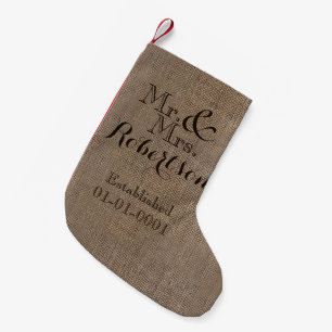 Persoonlijke burlap-look Rustic Wedding Keepomwill Kleine Kerstsok