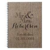 Persoonlijke burlap-look Rustic Wedding Keepomwill Notitieboek (Voorkant)
