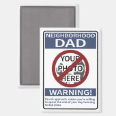 Persoonlijke buurt Pap Teken Blue X'd Out Magneet (Voorkant / Achterkant)