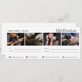 Persoonlijke cadeaubon voor Tatoeage Studio Kaart (Voorkant / Achterkant)