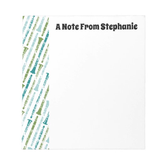 Persoonlijke cadeaumuziek van Clarinet Player Notitieblok (Voorkant)