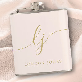 Persoonlijke Calligrafie Roze Goud Bachelorette Heupfles