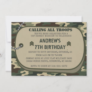 Persoonlijke Camo Militaire Verjaardagsfeestje Kaart