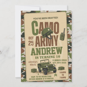 Persoonlijke Camouflage Militaire Leger Verjaardag Kaart