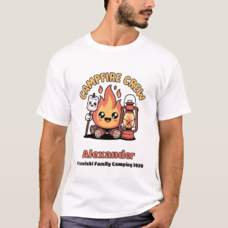 Persoonlijke campingfamilieploeg t-shirt