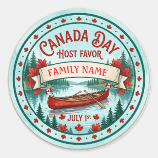 Persoonlijke Canada Day-hoststickers. Ronde Sticker