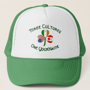 Persoonlijke Canada Ierland VS Shamrock Vlag Trucker Pet