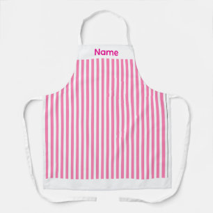 Persoonlijke Candy Stripe Roze Schort