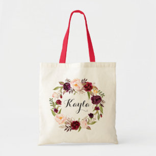 Persoonlijke Canvas tas. Florale Canvas tas. Bride Tote Bag