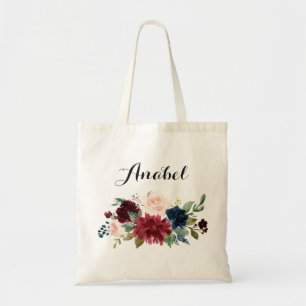 Persoonlijke Canvas tas. Florale Canvas tas. Bride Tote Bag
