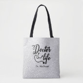 Persoonlijke Canvas tas voor Life Gray Glitter (Voorkant)