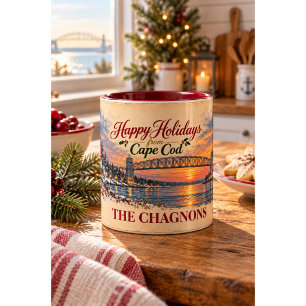 Persoonlijke Cape Cod Kerstman Kerst Tweekleurige Koffiemok