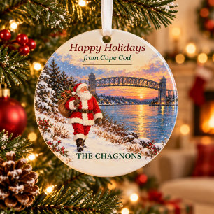 Persoonlijke Cape Santa Kerst Glas Ornament