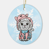 Persoonlijke Cartoon keukenkat in het Pet van de w Keramisch Ornament (Links)